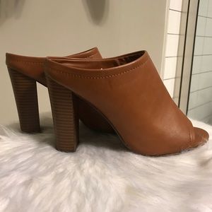 Camel Heeled Mules